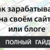 Как зарабатывать деньги на своём сайте или блоге - сколько можно заработать с нуля? Способы - Примеры - Отзывы